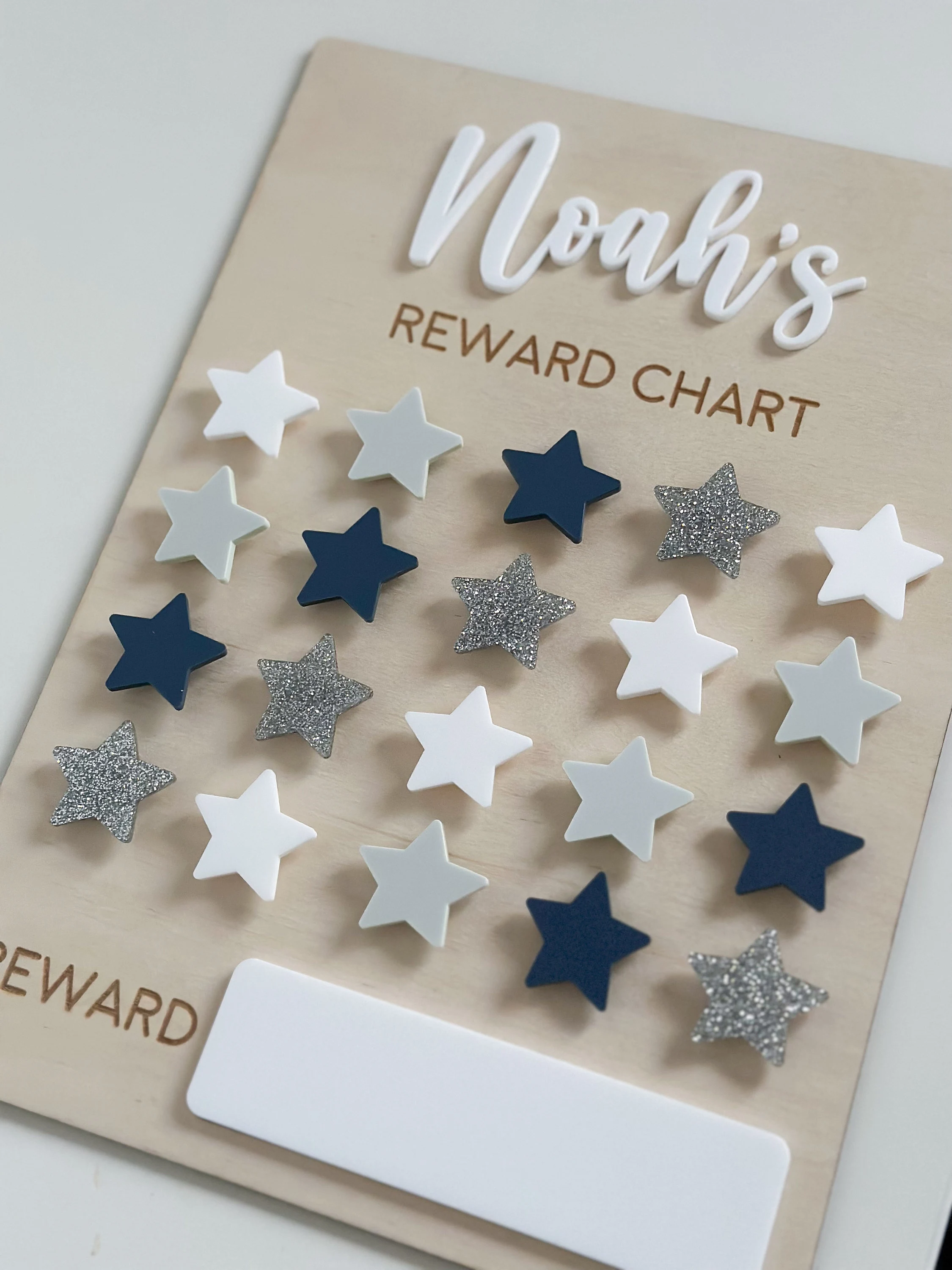 Personalised Reusable Wooden Star Reward Chart image 8